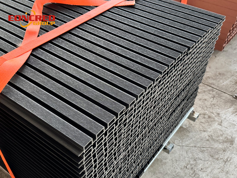 Eoncred black hollow WPC exterior cladding wholesale stock for commercial outdoor wall cladding