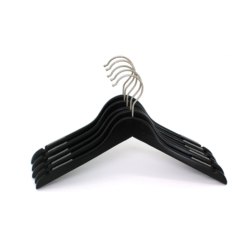 Black High Quality Skirt Hangers without Bar Manufacturer Cheap Wholesale Hot Seller Custom Logo with Insert Anti-slip Stripes