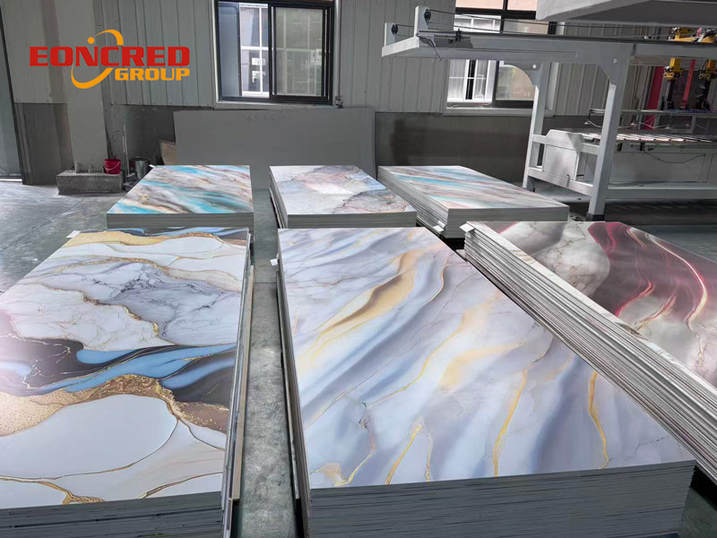 Various custom patterns UV PVC marble sheet from Eoncred factory